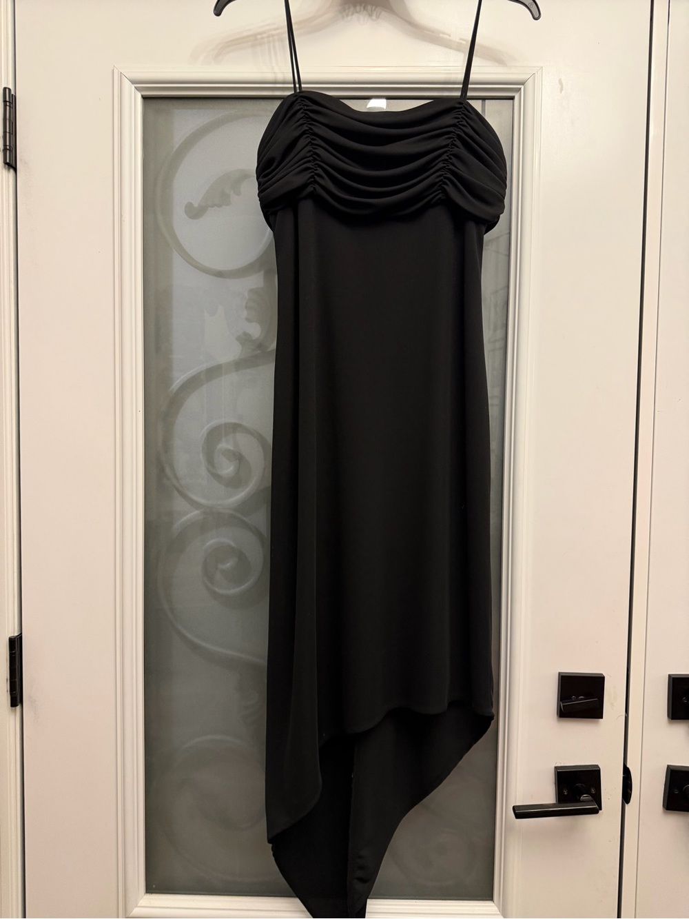 Vintage Y2K J. Ribkoff Couture Black Ruched Asymmetrical Dress - Size 6